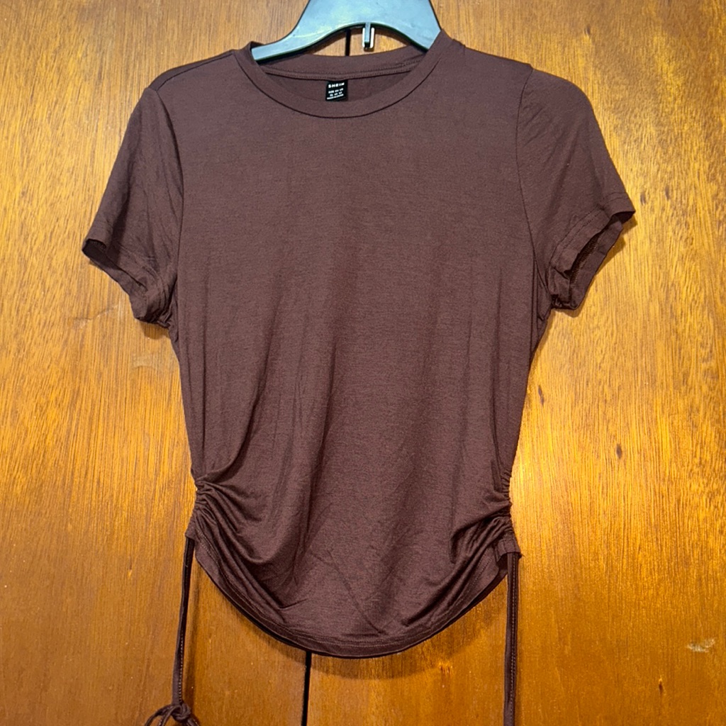Ezwear Drawstring Side Solid Tee